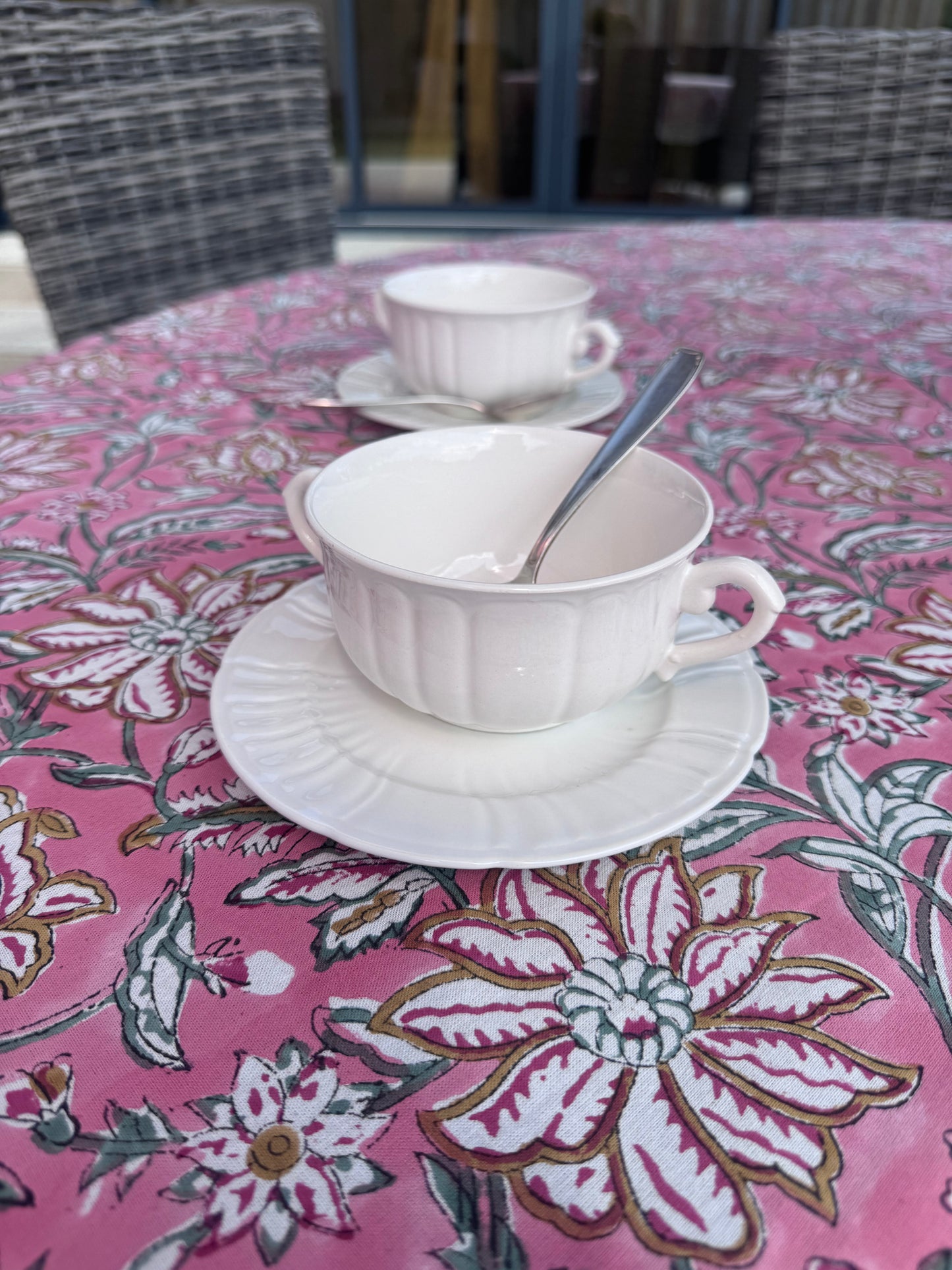 Nappe ronde JAIPUR rose