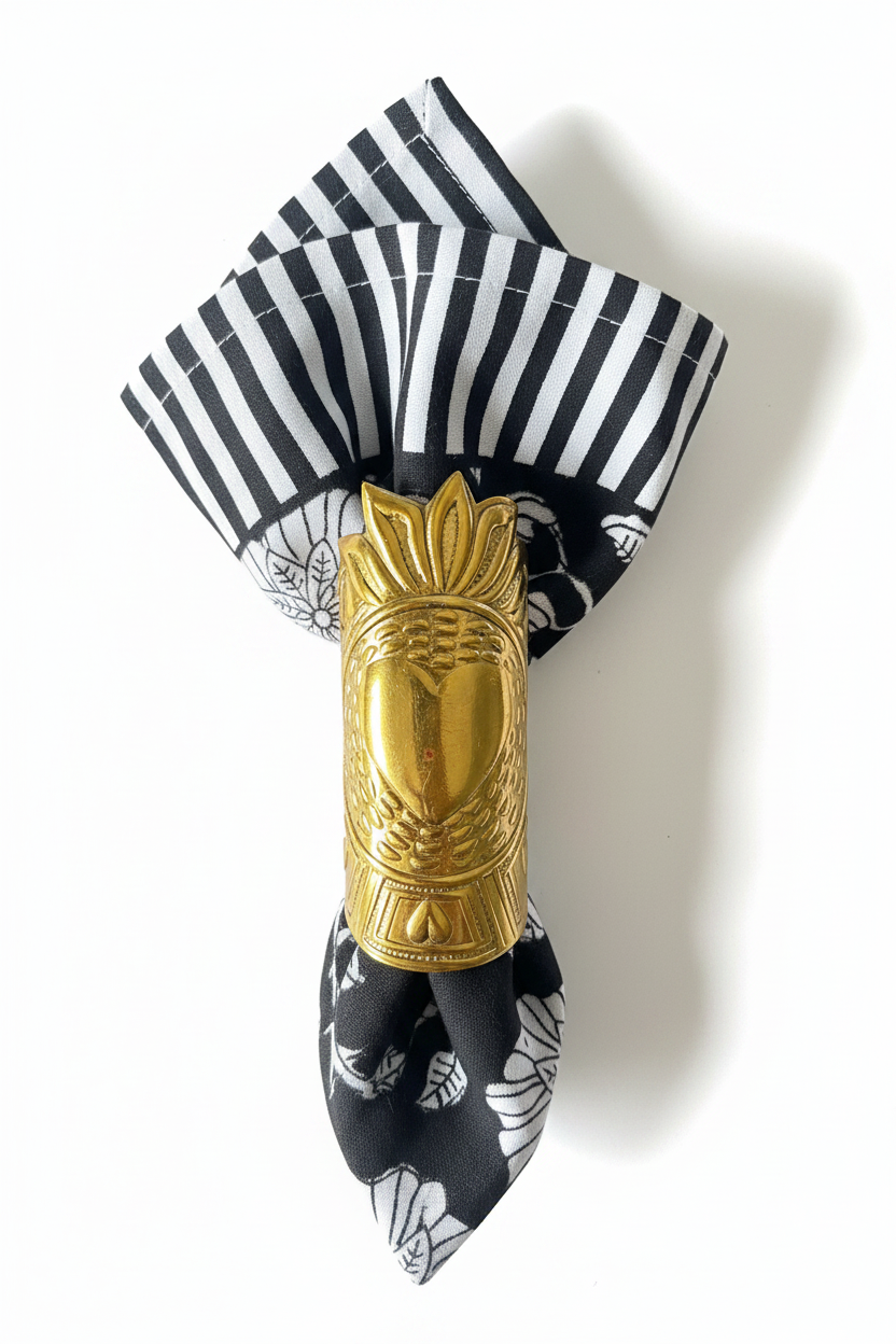 serviette de table LOTUS noire